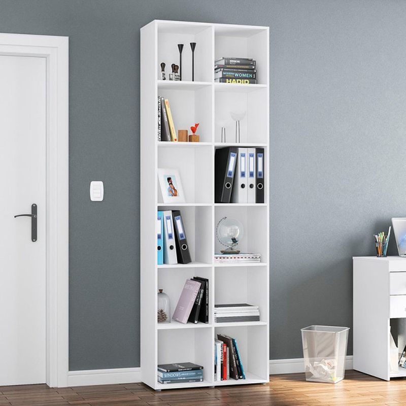 estante multifuncional politorno caracol 12 nichos mdp branco 2342