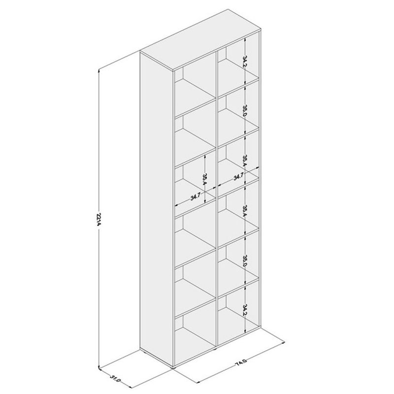 estante multifuncional politorno caracol 12 nichos mdp branco 2342