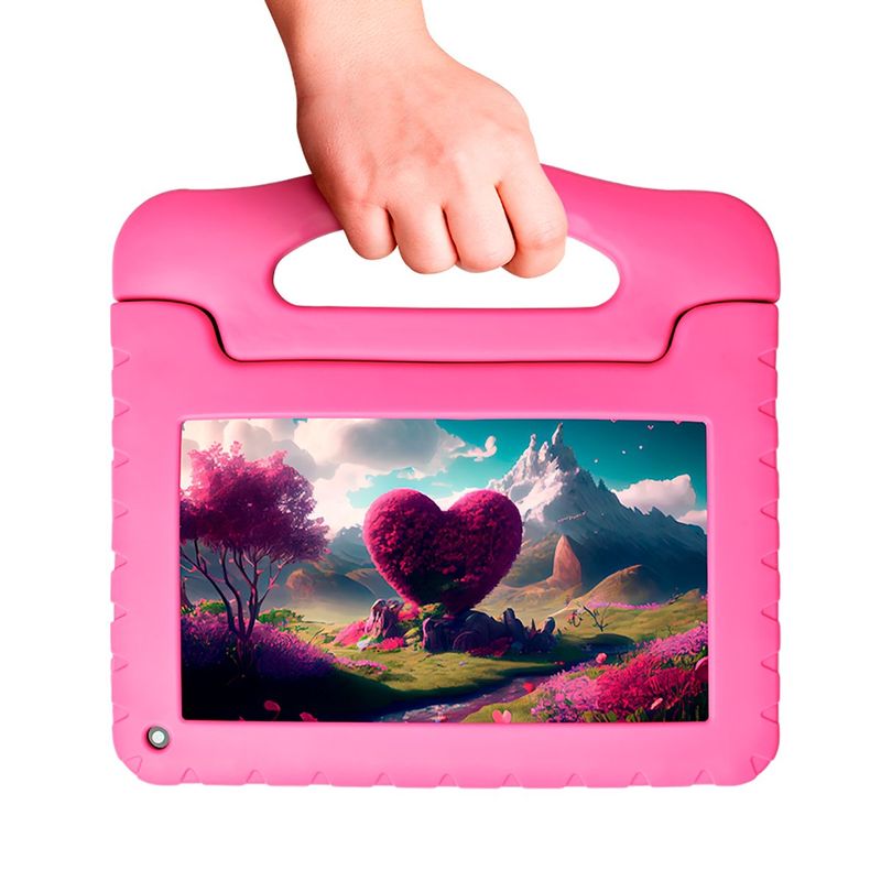 tablet multilaser kid pad 64gb rosa tela 7" câmera 2mp 4gb ram nb411