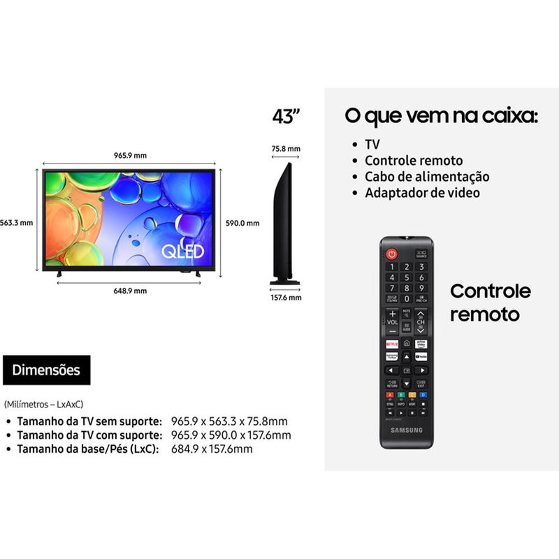 smart tv 43" samsung oled fhd qn43q5faagx