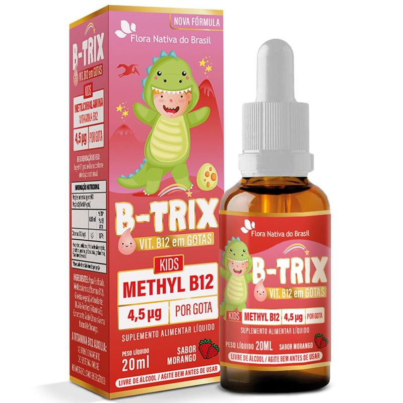 suplemento alimentar vit b-trix kids sabor morango 20ml flora nativa