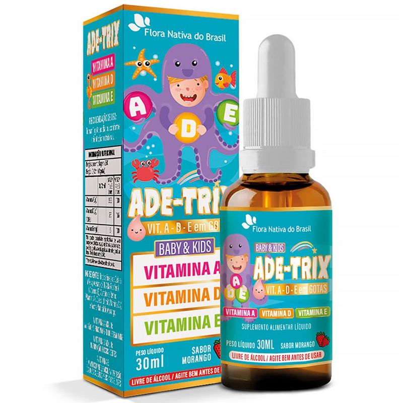 suplemento alimentar vit ade-trix kids sabor morango 30ml flora nativa