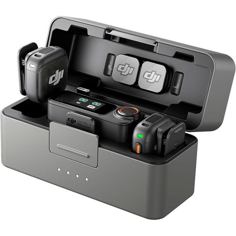 Microfone Sem Fio DJI Mic 3 com Estojo Carregamento