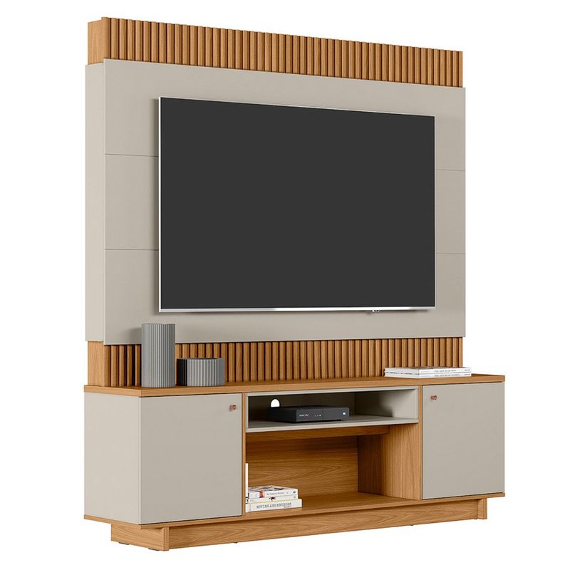 painel para tv home linea barretos até 75 nature e off white