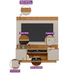 painel para tv home linea barretos até 75 nature e off white