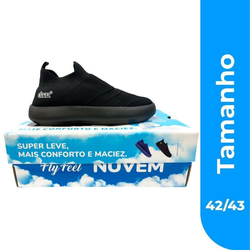 tênis nuvem ortopédica daaz preto 42/43