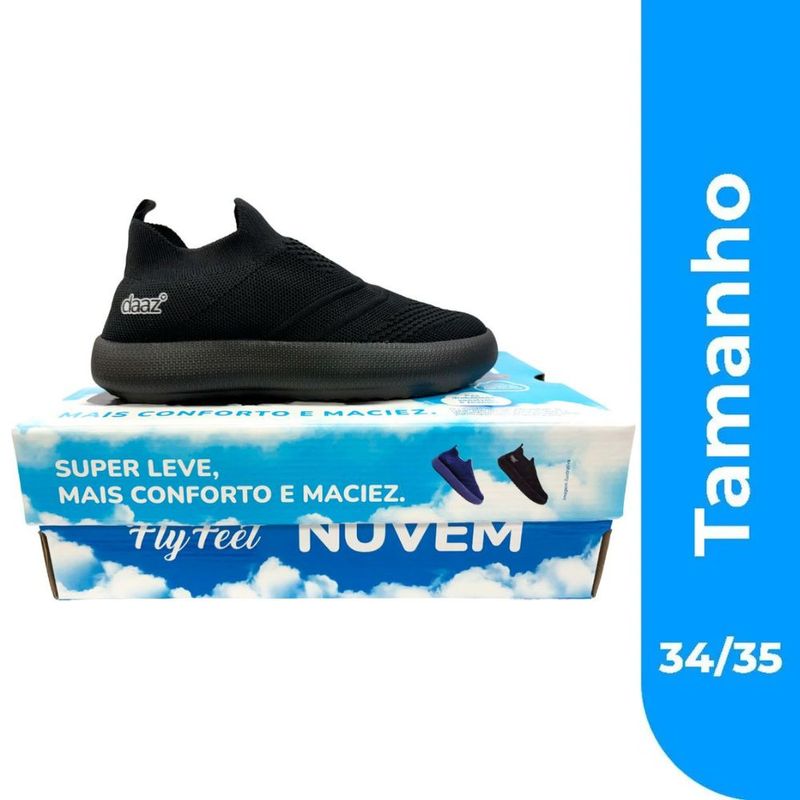 tênis nuvem ortopédica daaz preto 34/35