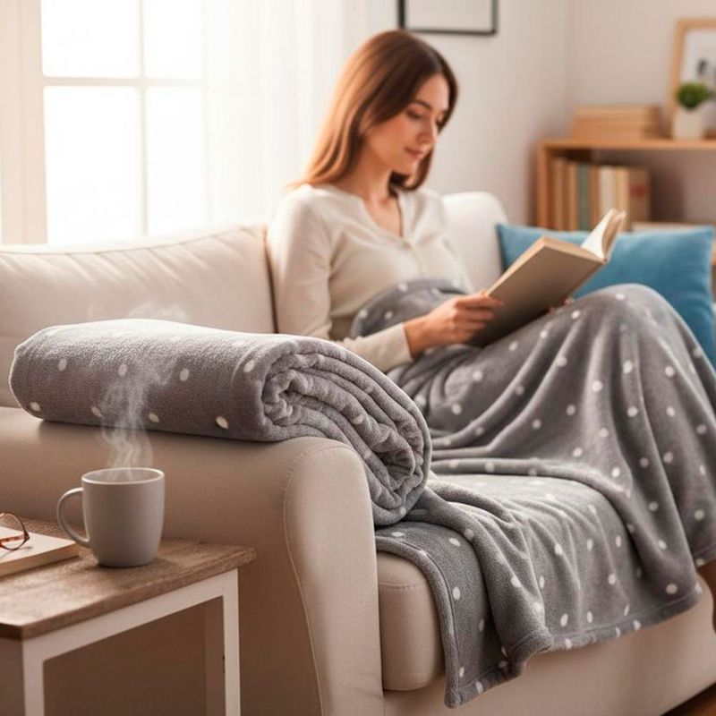 cobertor casal corttex poá 180x220cm cinza (mp)