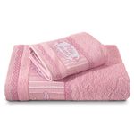 jogo toalha 2 peças appel borboletas rosa liz (mp)