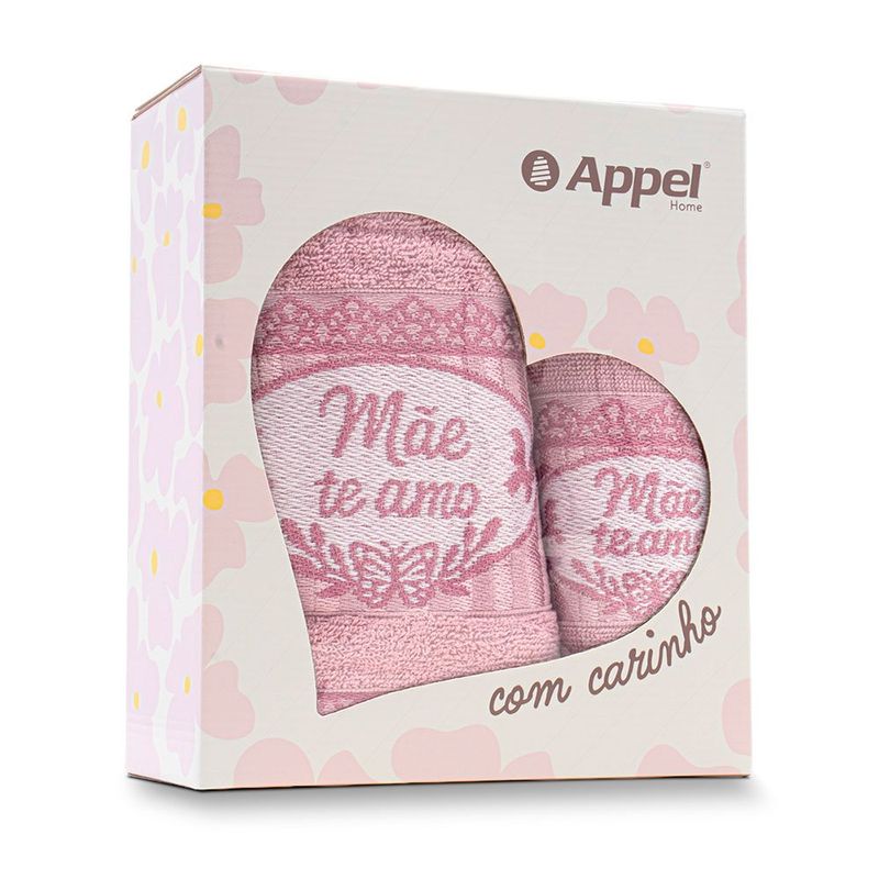 jogo toalha 2 peças appel borboletas rosa liz (mp)