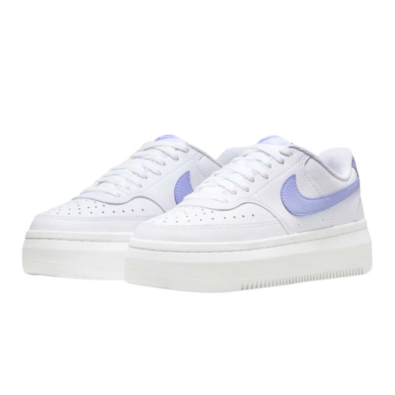 tênis casual feminino n°36 nike court vision alta branco azul (mp)