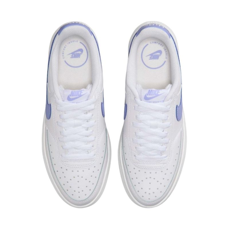 tênis casual feminino n°36 nike court vision alta branco azul (mp)