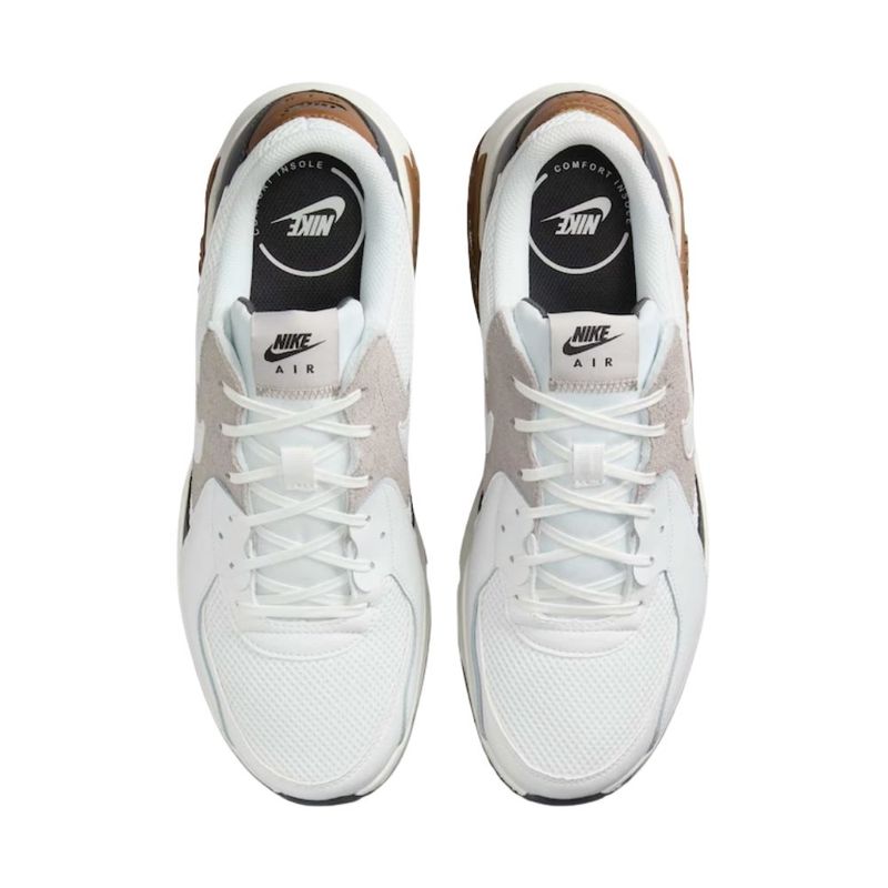 tênis casual masculino n°40 nike air max excee branco marrom (mp)