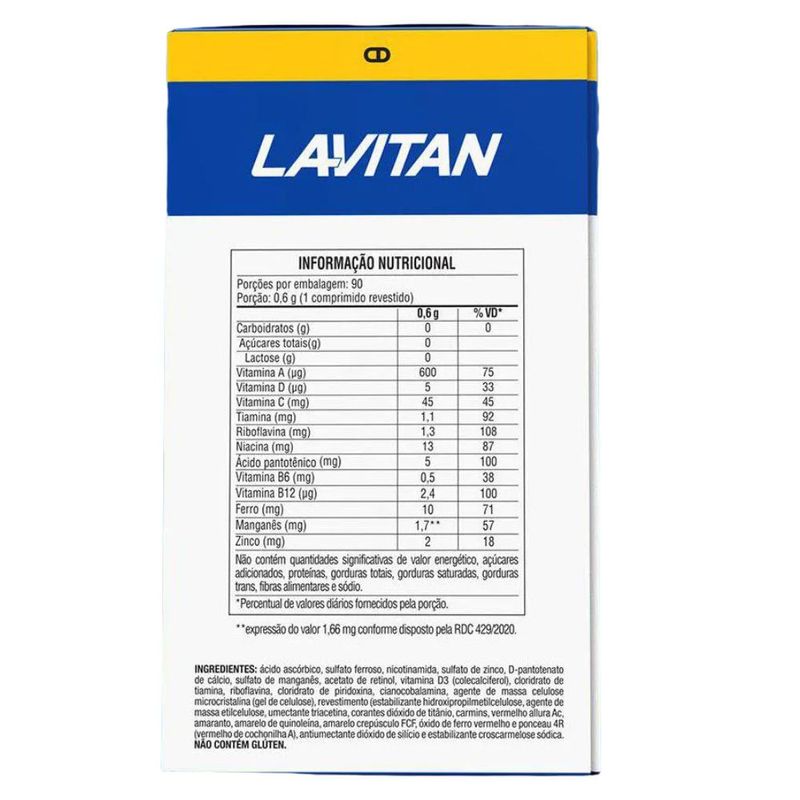lavitan 90 comprimidos revestidos