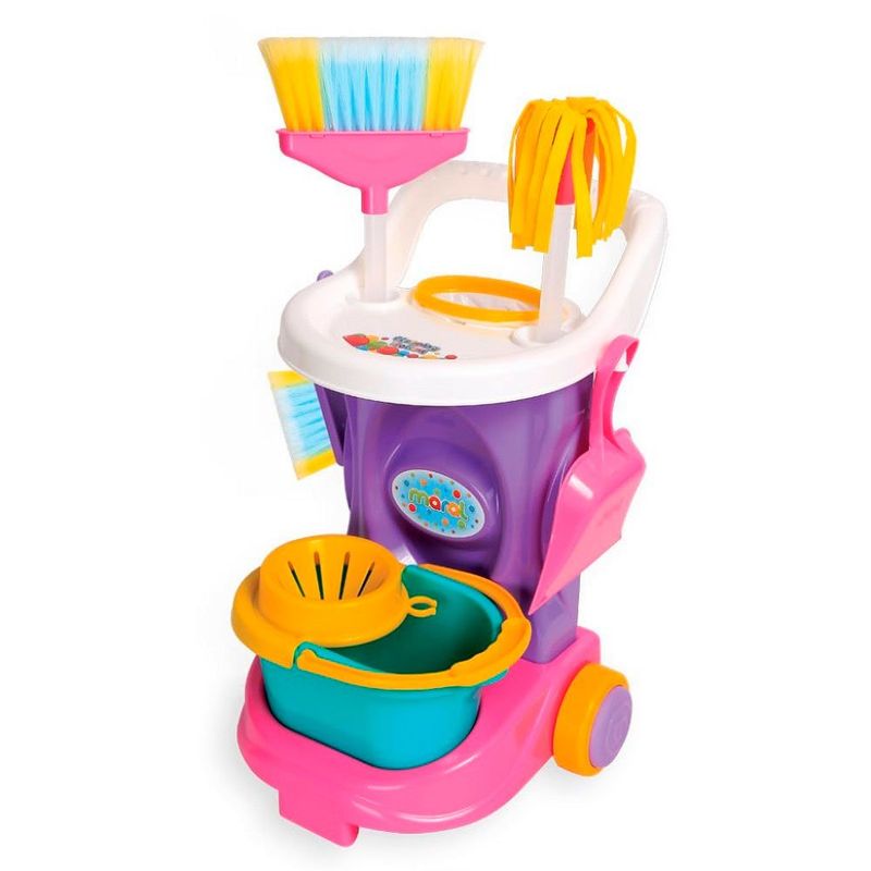 carrinho de limpeza infantil maral cleaning trolley rosa (mp)