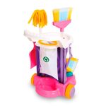 carrinho de limpeza infantil maral cleaning trolley rosa (mp)