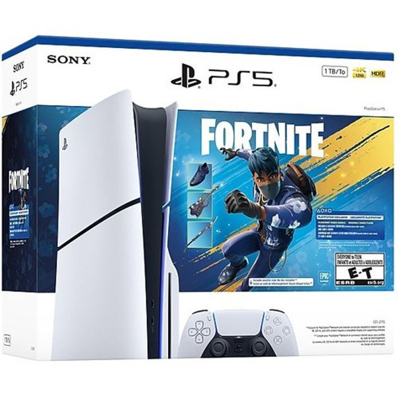 console playstation 5 slim sony disc 1tb bundle fortnite as-bi
