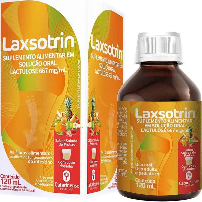laxsotrin lactulose 667mg/ml 120ml solução oral sabor salada de frutas catarinense pharma