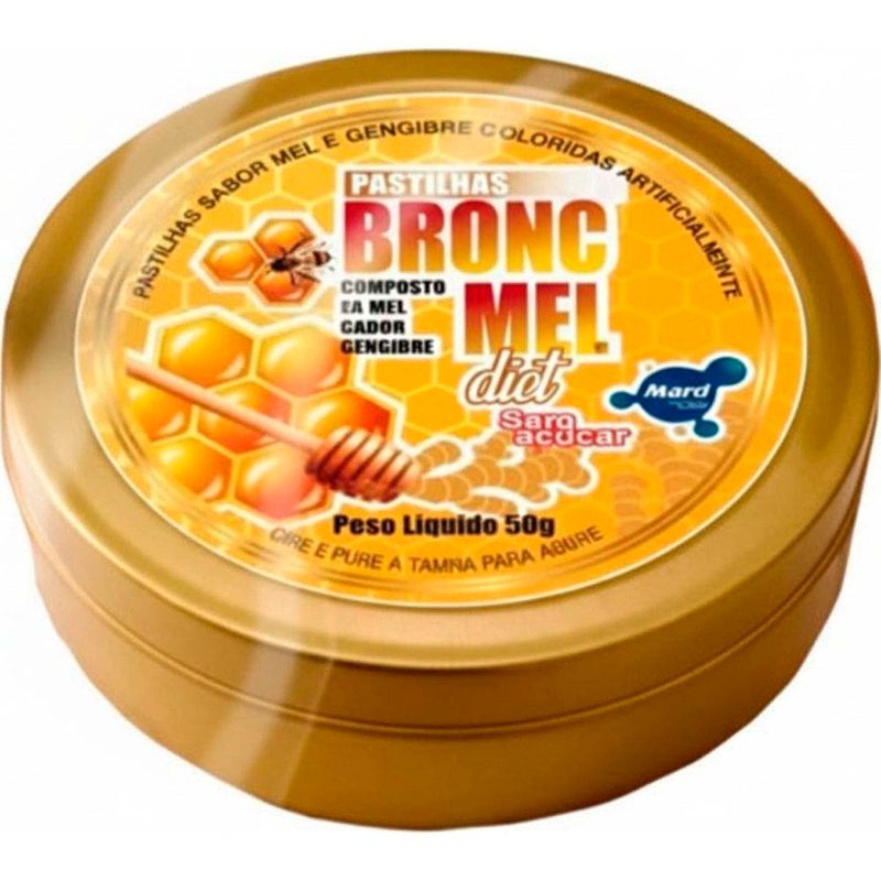 bronc mel pastilhas 50g sabor mel e gengibre hearst