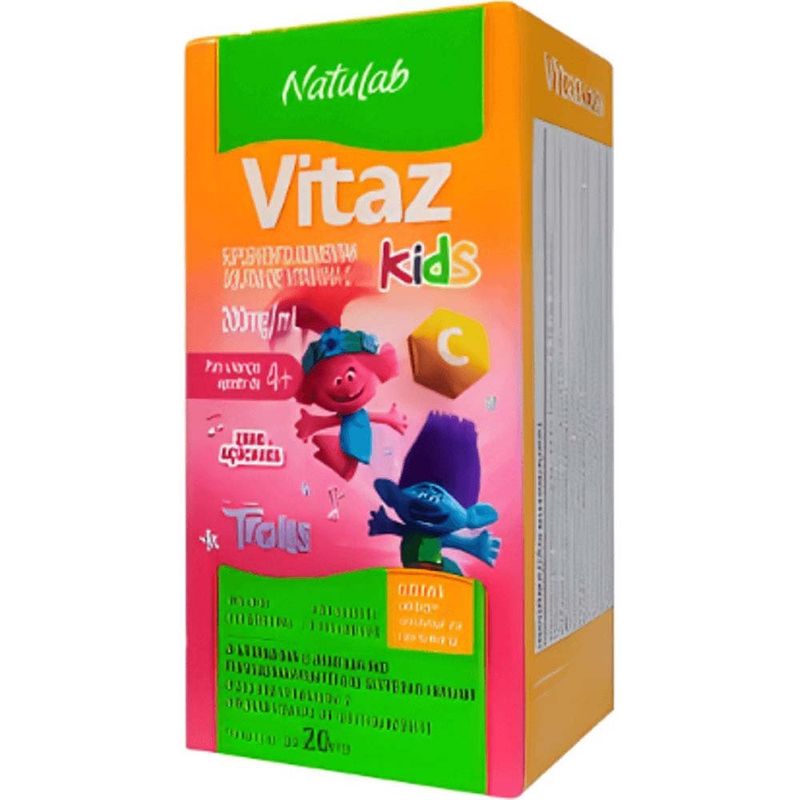 vitaz kids 200mg/ml 20ml solução oral gotas trolls natulab