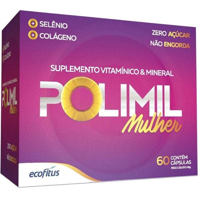polimil mulher 60 cápsulas suplemento vitamínico e mineral ecofitus