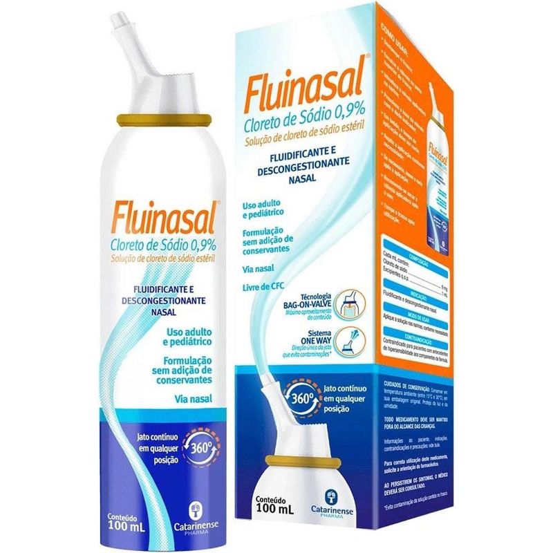 fluinasal cloreto de sódio 0,9% 100ml spray catarinense pharma