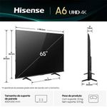 smart tv 4k 65" hisense 65a6nv 107913