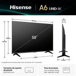 smart tv 4k 58" hisense 58a6n 107853