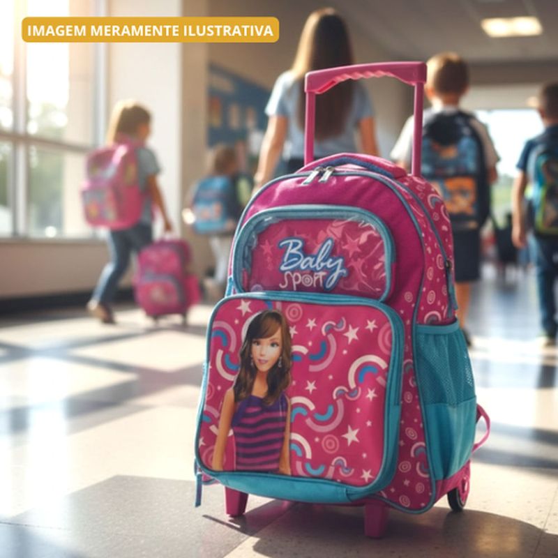 mochila de rodinhas tm baby sport roxo e rosa (mp)