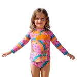 conjunto de praia manga longa 3 peças peixote girafas arco-íris 2 anos (mp)