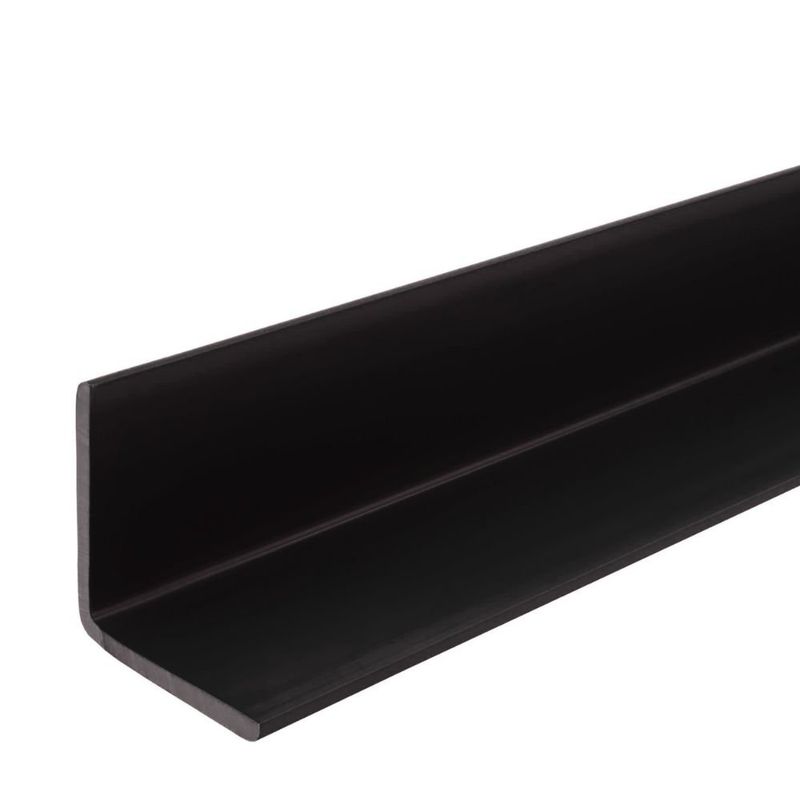 perfil pvc tipo l 6m plasmeg para painel ripado preto ébano 216x16cm (mp)