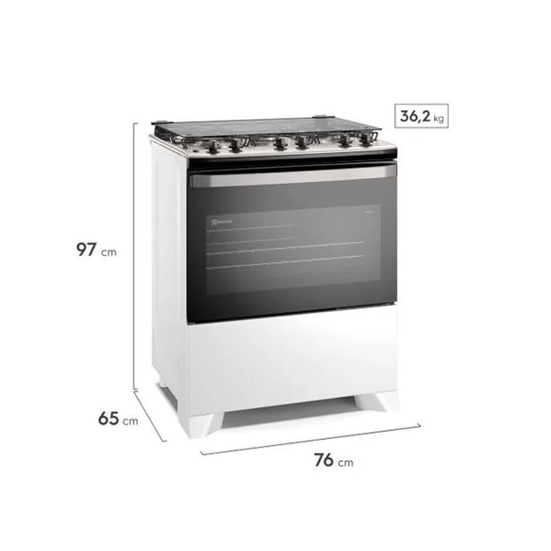 fogão 5 bocas electrolux com mesa inox efficient fe5iw