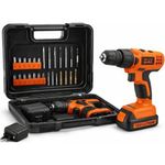 kit furadeira parafusadeira black+decker 127v laranja