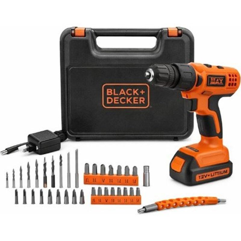 kit furadeira parafusadeira black+decker 127v laranja