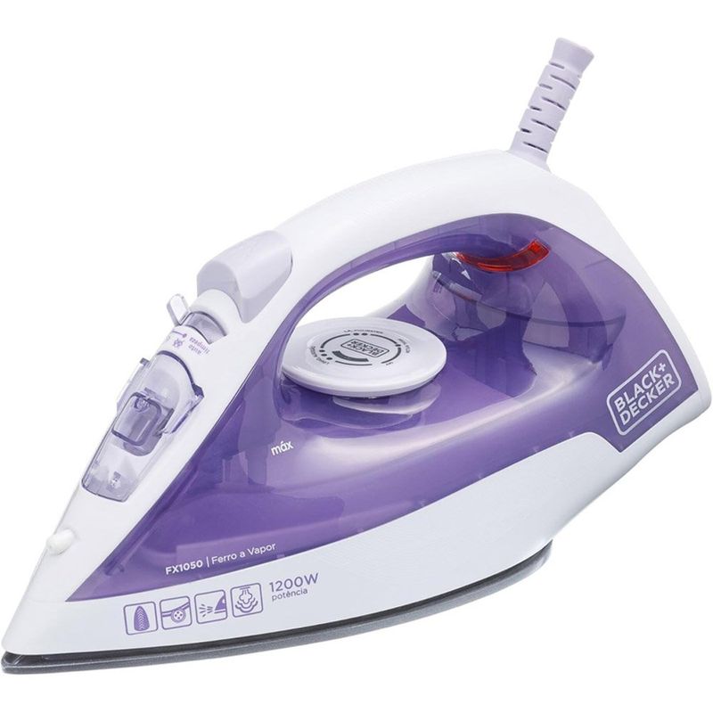 ferro de passar black+decker a vapor branco e azul fx1050-br