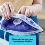 ferro de passar black+decker a vapor branco e azul fx1050-br