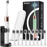 escova de dente elétrica com 10 cabeças de escova e 5 modos com temporizador usb branco a-bi