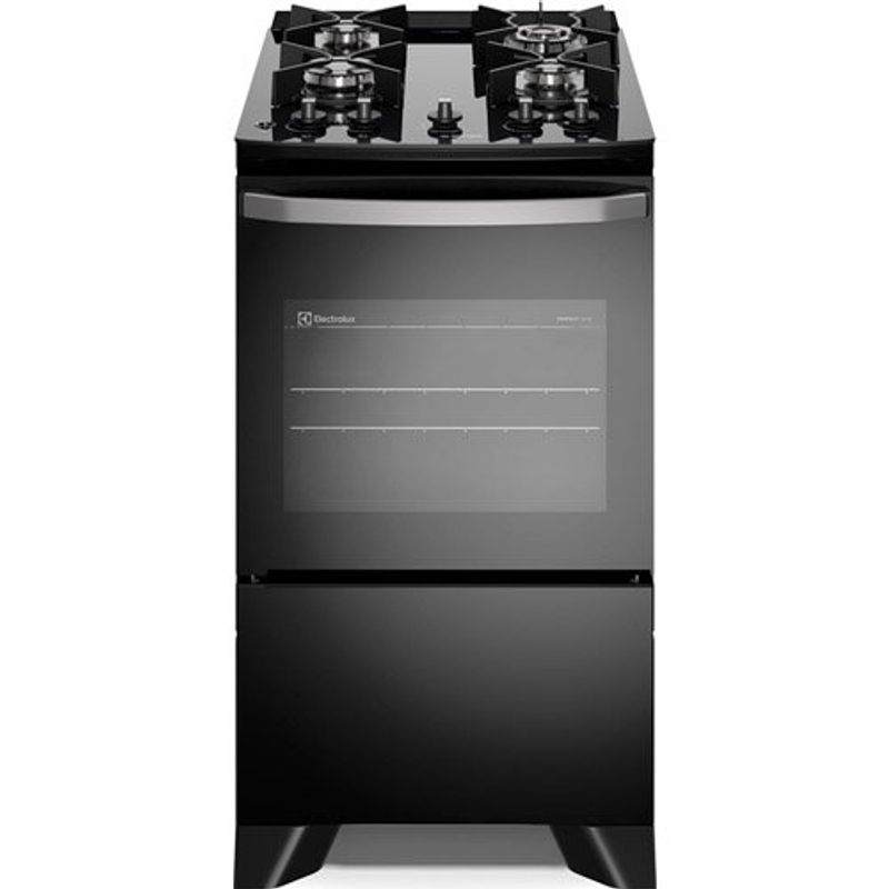 fogão 4 bocas electrolux efficient mesa vidro tripla chama e perfectoo bivolt preto fe4gb