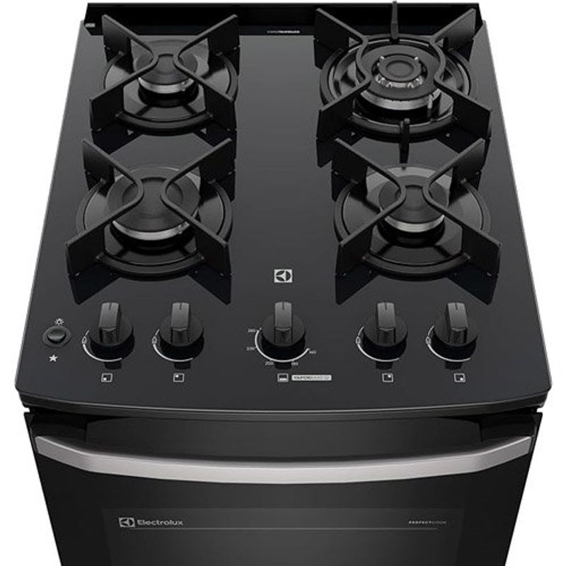 fogão 4 bocas electrolux efficient mesa vidro tripla chama e perfectoo bivolt preto fe4gb