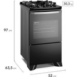 fogão 4 bocas electrolux efficient mesa vidro tripla chama e perfectoo bivolt preto fe4gb