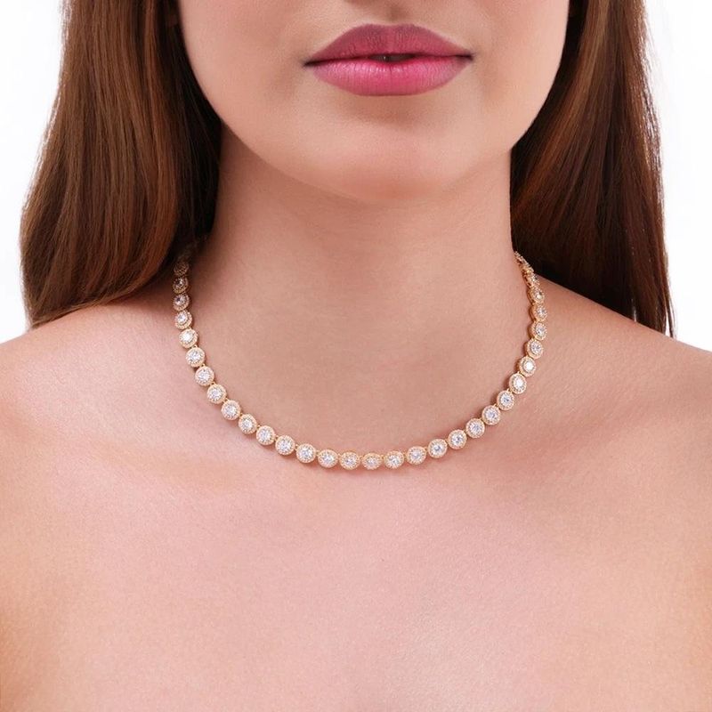 colar semijoia luiza mota cravejado cristal 40cm 236470 (mp)