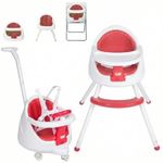 cadeirão booster de alimentação baby style 4 em 1 lily vermelho (mp)