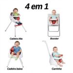 cadeirão booster de alimentação baby style 4 em 1 lily vermelho (mp)