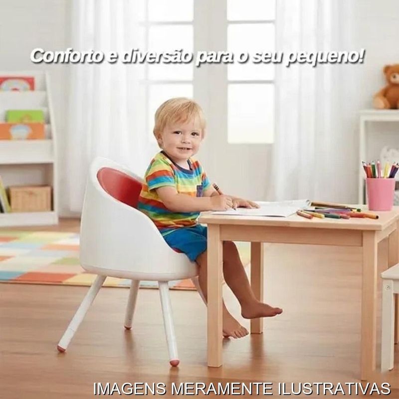 cadeirão booster de alimentação baby style 4 em 1 lily vermelho (mp)