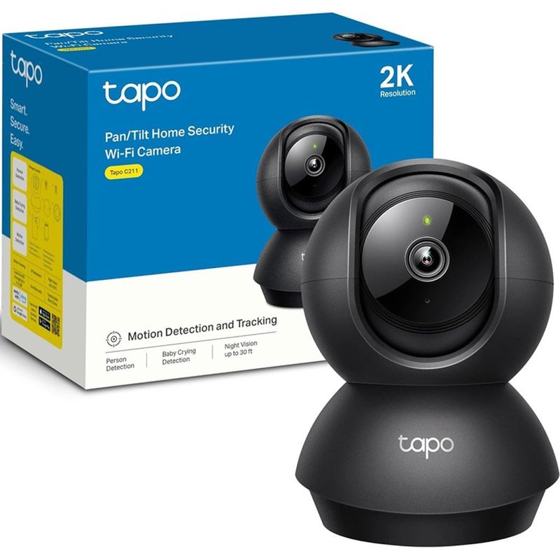 câmera de segurança tapo 2k preto c211 a-bi