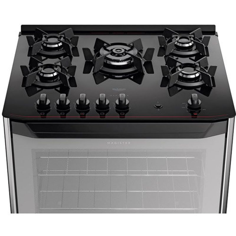 fogão 5 bocas dako magister style mesa de vidro bivolt 300002170
