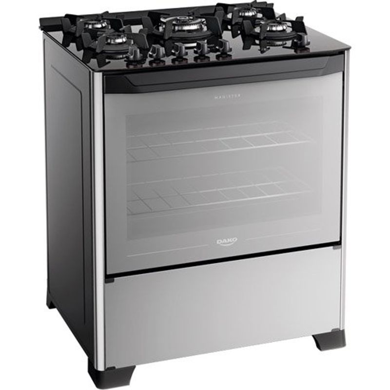 fogão 5 bocas dako magister style mesa de vidro bivolt 300002170