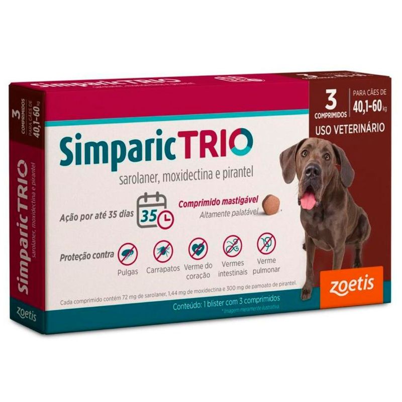 simparic trio 72mg 40,1 à 60kg 3 comprimidos (mp)
