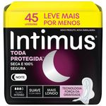 absorvente intimus noturno toda protegida cobertura suave com abas 45 unidades