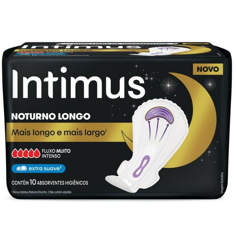 absorvente intimus noturno longo extra suave 10 unidades